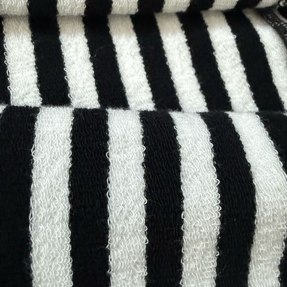 CABI Versatile Knit Byline Jacket Sz S Zip Pockets Nautical Stripe Black White - Picture 8 of 8